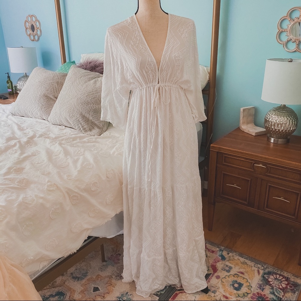 Embroidered vintage white dress